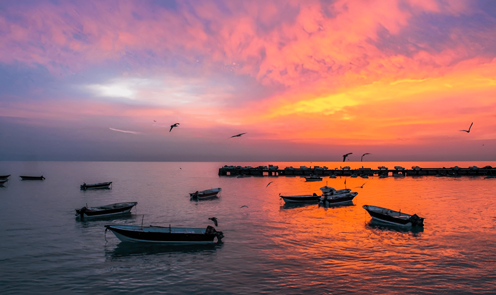 Рыбалка троллингом на закате